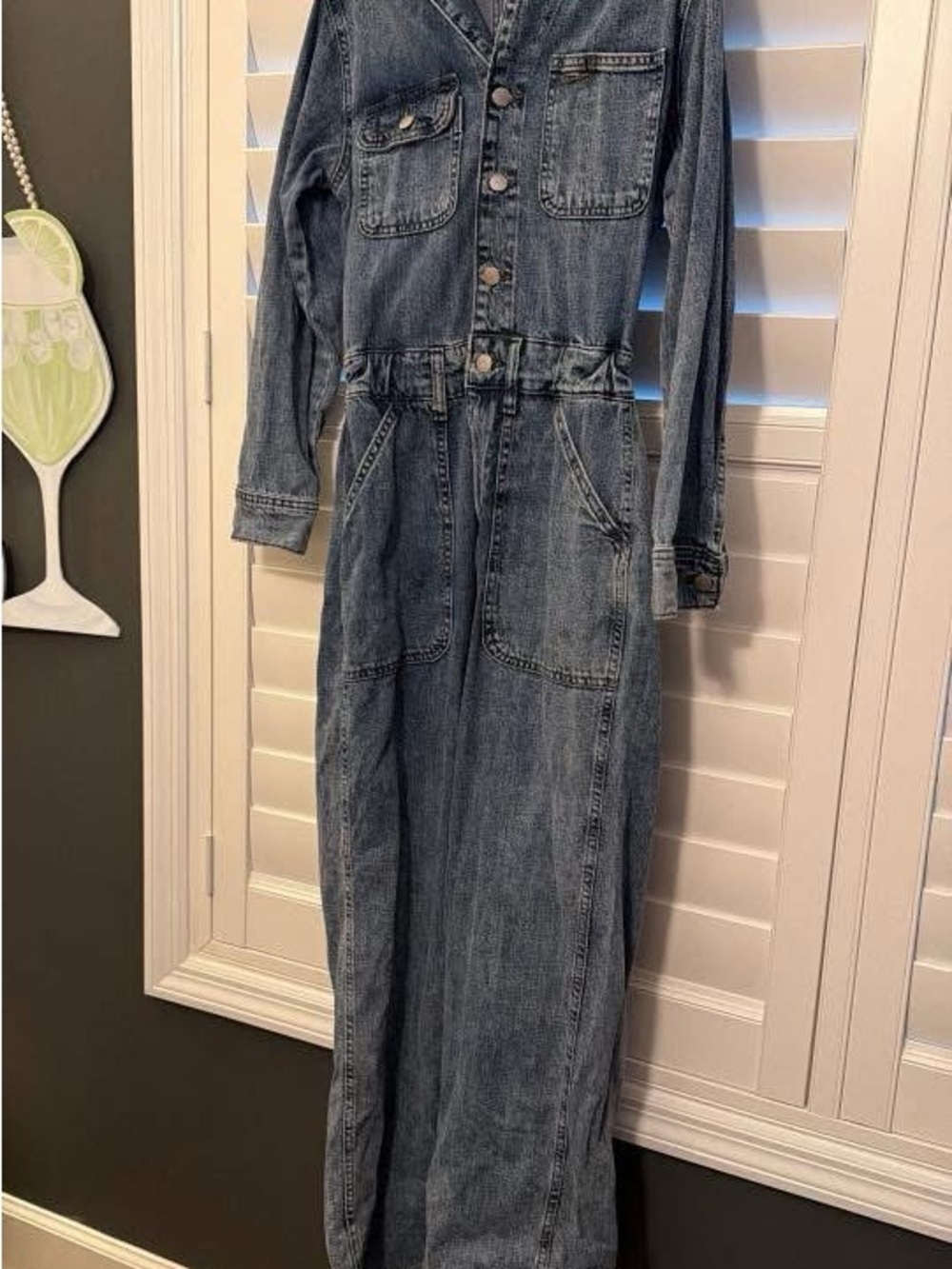 Universal Thread Washed Blue Denim Jumpsuit